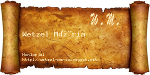 Wetzel Mária névjegykártya