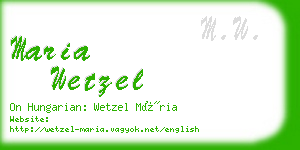 maria wetzel business card